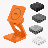 Chargeur sans fil magnétique pliable 3-en-1. Station de charge rapide 25W pour iPhone, écouteurs et montre. Direct Usine.