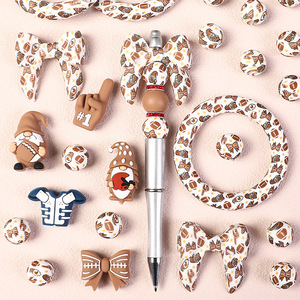 ערכת יצירה לצמידים בעיצוב ארנב מסיליקון, חרוזים עם חור ישר, ערכת עשה זאת בעצמך לחולצות ראגבי, תכשיטים בעיצוב אישי, חרוזים דואולאנג - Product Image 1