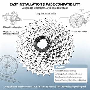 <span class=keywords><strong>Cassette</strong></span> de vélo de <span class=keywords><strong>montagne</strong></span> et de route résistante à la rouille, découpée avec précision, 8, 24, <span class=keywords><strong>30</strong></span> vitesses, 32 dents - Product Image 5