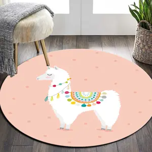 Benutzer definierte hochwertige wasch bare 3d bedruckte Boden runde Tier Mädchen Schlafzimmer Design Teppich Teppiche Teppich