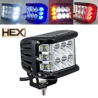 4 Inch 45W 12V LED Work Light Bar Cube Side Shooter Pod White Amber Strobe Lamp SUV Car Lights Accessories
