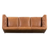 Braunes Leder-Chesterfield-Sofa mit Knopfheftung, 3-Sitzer, Moderner Stil für Hotel-Lobby, Lounge und Gewerbemöbel
