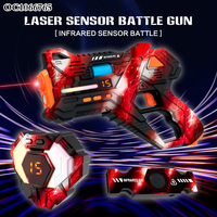 2 pistolets laser interactifs électriques pour jeu multijoueur, avec cibles et récepteur de gilet, pour enfants