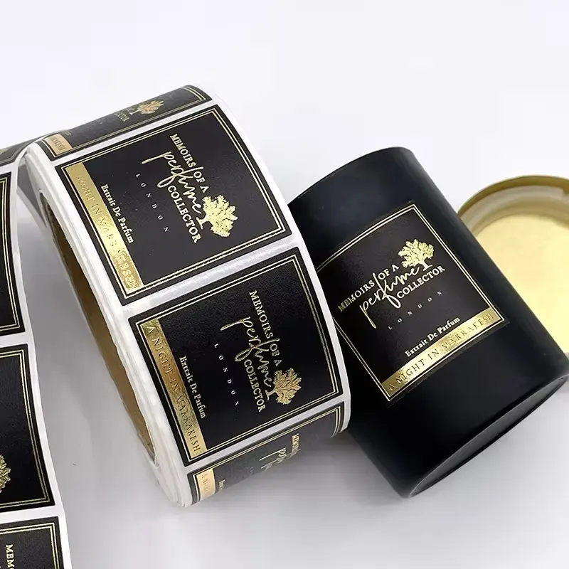 Customization Luxury Vinyl Gold Foil Cosmetic Private Band Logo Label Waterproof Adhesive Cosmetic Bottle Label