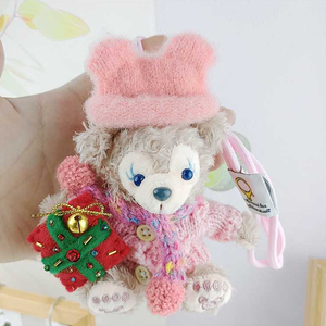 High Quality Mini Christmas <b>Pink</b> Hat <b>Bear</b> Gift Keychain Kawaii Plush Toys 4inch Stuffed Animal Toys Claw Machine Toys for Boys - Product Image 1