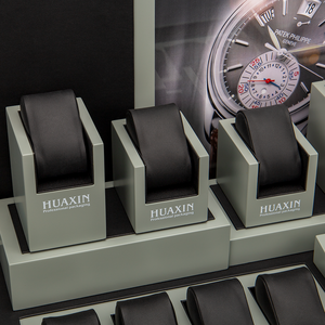 Cá nhân mang nhãn hiệu cửa sổ cổ tay lưới da Acrylic bằng gỗ truy cập ảnh LED Showcase đứng duy nhất sang trọng gỗ đồng hồ hiển thị - Product Image 5