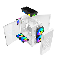 Boîtier PC M-ATX en alliage d'aluminium avec panneau latéral et ports audio avant, pour ordinateur de bureau gaming, facile à transporter