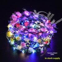 Couronne de cheveux lumineuse LED florale en mousse EVA colorée, style euro-américain, transfrontalière, pour l'encouragement et la démonstration