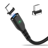 Chargeur magnétique 3 en 1 en Nylon tressé, 1M/2M, Micro USB-C 3A, charge rapide, câble de données pour téléphone, 3,3 pieds/6,6 pieds