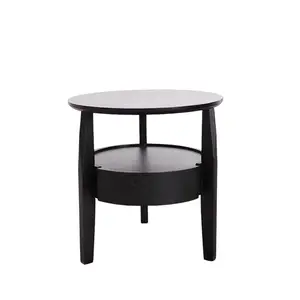 OKF Table de chevet italienne ronde au design moderne et simple pour petite chambre Table de chevet en bois massif