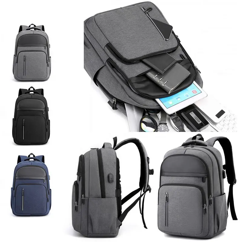 YAKEDA Водонепроницаемый черный рюкзак для ноутбука для мужчин деловой рюкзак рабочий рюкзак с USB-портом для зарядки