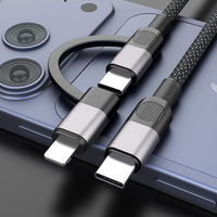 Cable de Carga Rápida 2 en 1 de 100W con USB Tipo C, Compatible con iPhone 15/16/17 Pro Max, Samsung, Xiaomi Redmi