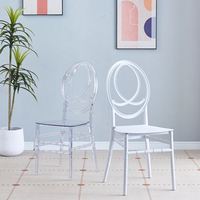Chaise de salle à manger blanche économique avec dossier en plastique, idéale pour les événements, les salles et les mariages