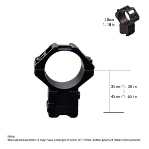 Anneaux de lunette BANGBANG en aluminium 30 mm, hauteur centrale réglable 1,38 "-1,65" pour rail de 11 mm (Noir) - Product Image 4