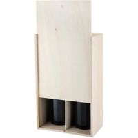 Holz-Weinbox mit Schiebedeckel Champagner Holz-Doppelflaschen-Geschenkbox Paulownia-Holzmaserung Spirituosen-Aufbewahrungsbox 2-Flaschen-Box