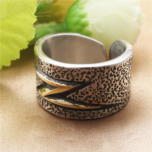 Stainless Steel Lightning Bolt Open <b>Ring</b> Unisex Punk Style Jewelry Gift - Product Image 2