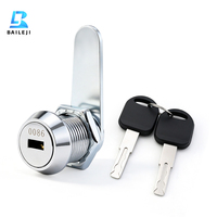 Serrure à came en alliage de zinc 16mm 20mm, cylindre haute sécurité antivol, finition polie, serrure à clé pour armoire et boîte aux lettres