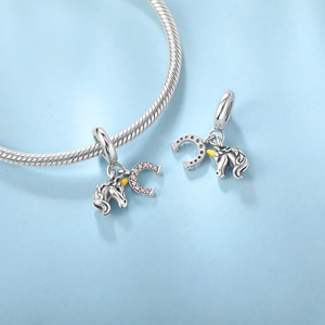 Bracciale con <span class=keywords><strong>ciondolo</strong></span> a tema Oceano placcato argento personalizzato all'ingrosso per donna, perline fai da te per braccialetti con animali domestici. - Product Image 5