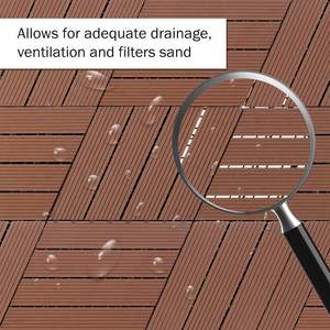 Wpc Interlocking Floor Tiles 12" X 12" <b>Plastic</b> Wood Composite Diy Decking Tile Wpc Outdoor Garden Used Patio Deck Tiles - Product Image 4
