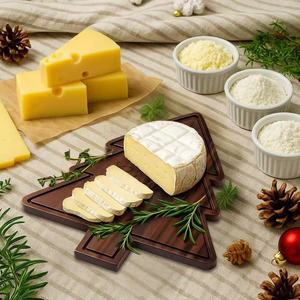 Plateau à fromage en forme de sapin de Noël, plateau de service en bois durable et alimentaire pour la maison - Product Image 1