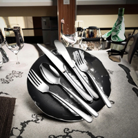 Ensemble de couverts en argent poli miroir 4 pièces personnalisé manche lisse fourchette couteau cuillère vaisselle moderne pour cuisine Banquet/mariage