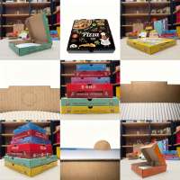 Caja de Pizza Corrugada de 3 Capas, Laminada, de Cartón Blanco Impreso Offset, para Suministros de Restaurantes, Tamaño Personalizado, Caja de Entrega de Pizza