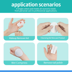 Disques de coton cosmétiques ronds écologiques à 3 couches pour soins de la peau, avec logo personnalisé, pour application humide locale et nettoyage - Product Image 3