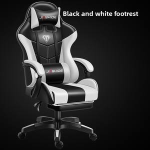 Chaise de jeu en cuir - Chaise de bureau de course compétitive pour l'e-sport et les cybercafés avec repose-pieds pivotant et base à 5 étoiles - Product Image 6