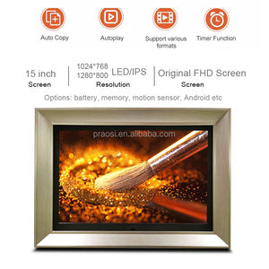 أدى محس حركة عرض 15 ''MP3 MP4 تشغيل عارض الصور الرقمية مع إطار خشبي - Product Image 6