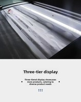 Vitrine de pâtisserie à refroidissement par air à 3 niveaux avec éclairage LED, vitrine en verre incurvé en acier inoxydable 304 pour buffet et pâtisserie