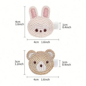 Elegante Pinza de Pelo de Acetato con Diseño de Oso y Conejo para Niñas Pequeñas, Regalo Infantil, Marca LX - Product Image 2