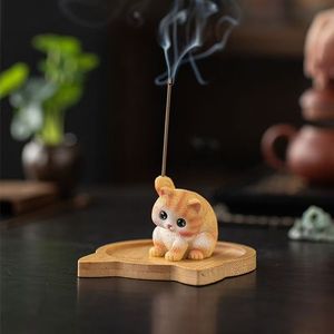 Brûleur d'encens en céramique en forme de chaton mignon, diffuseur d'aromathérapie, décoration créative pour la maison, décoration zen pour la cérémonie du thé - Product Image 3