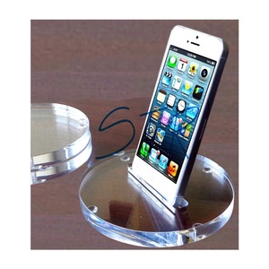 Soporte redondo de acrílico sólido para teléfonos móviles Soporte para teléfono móvil Soporte para pantalla para teléfono inteligente redondo transparente Fabricante - Product Image 1