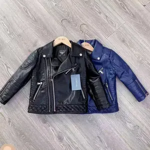 WP8 autumn fall pu pink black kids leather jackets for girls jacket baby coat casual children clothes wholesale outfit