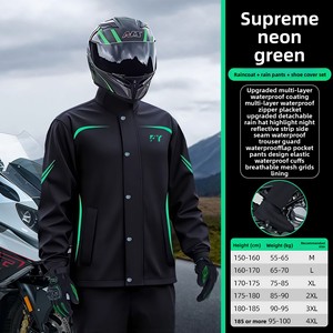Impermeabile <span class=keywords><strong>da</strong></span> <span class=keywords><strong>Moto</strong></span> Integrale alla Moda per Uomo, Traspirante e Riflettente, con Pantaloni, Abbigliamento Antipioggia per Motociclisti - Product Image 6