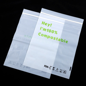 Plant Based Compostable Resealable Ziplock Clothing Bag 100% Biodegradable Cornstarch Printed Custom Zipper Bag for Clothes - Product Image 2