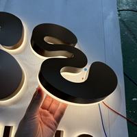 Enseigne LED personnalisée étanche avec logo, plaque d'entreprise lumineuse 3D dorée pour la publicité de bureau, décoration murale