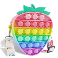 Porte-monnaie fantaisie à fermeture éclair en silicone, motif personnage de dessin animé, petit sac à dos étanche et écologique avec bandoulière