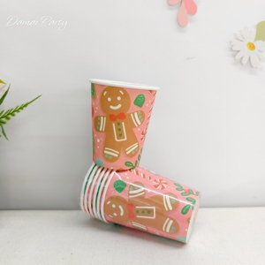 Vajilla Desechable Navideña DAMAI, Platos, Vasos y Servilletas con Diseño de Casa de Jengibre, Juego de Artículos para Fiesta - Product Image 5