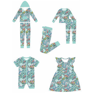 Saco de dormir de bambú tejido personalizado patrón Floral impreso cierre de cremallera doble mameluco de bebé recién nacido Ropa niños saco de dormir - Product Image 3