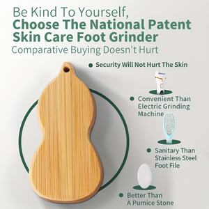 Râpe à pieds en verre avec manche en bois, pour éliminer les peaux mortes, outil de pédicure domestique, grattoir pour talons et semelles, durable - Product Image 2