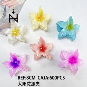 Fermaglio per capelli Sunflower Claw Clip da 8 cm per donne e ragazze, design floreale colorato - Product Image 1