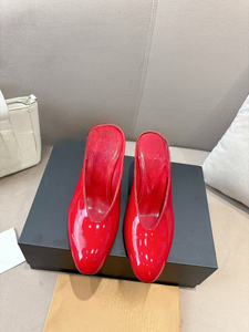 Mules de Cuero Genuino Estilo ALAiAs para Mujer, Tacón Cuadrado de 90 mm, Hechos a Mano en Italia, Zapatos de Vestir de Lujo con Punta Cuadrada Clásica - Product Image 3