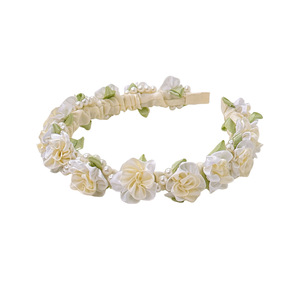 Diadema Mori Jasmine con lazo de perlas de camelia coreana súper elegante, diadema hecha a mano de alta calidad para mujer, ideal para bodas. - Product Image 5