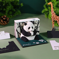 Ensemble de papeterie Kawaii pour l'école, bloc-notes 3D, calendrier personnalisé, décoration de bureau mignonne en forme de panda, bloc-notes, cadeau d'anniversaire pour enfants