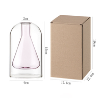 Diffuseur de table en verre borosilicate à double paroi créatif, vase à fleurs, multi-usages, huile essentielle, hydroponie