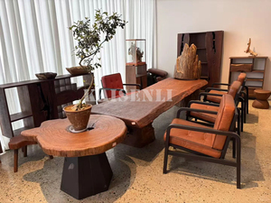 Wholesale Solid <b>Wood</b> Live <b>Dining</b> <b>Table</b> <b>Rustic</b> Luxury Walnut Furniture for Restaurant Interior and Hospitality Projects One Piece - Product Image 2