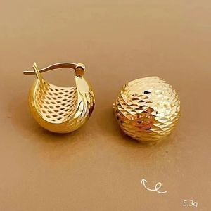 Xinfly Classic Waterproof Pinecone 18K Yellow Gold Women Luxury Chunky Round Hoops <b>Ball</b> Huggie Earrings - Product Image 1