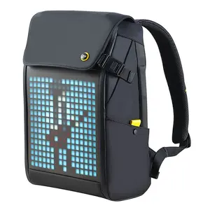 DIVOOM Pixoo M背包男士13英寸防水学校背包笔记本电脑包女包，带16x16 RGB