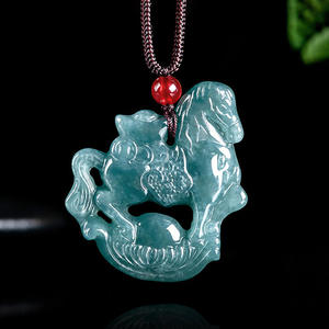 Colgante de Jadeíta Natural Azul Agua de Caballo, Estilo Chino UNISEX, Diseño Original, Regalo con Certificado de Tasación DW94 - Product Image 1